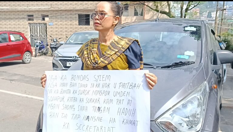 Woman stages indefinite hunger protest against govt’s failure to construct Nongpoh-Umden road